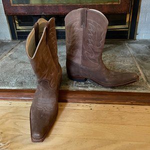 Handmade Square-toe Suede Cowboy boots